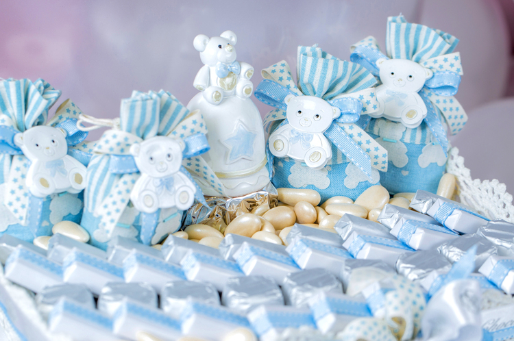 candy bar with blue chocolades